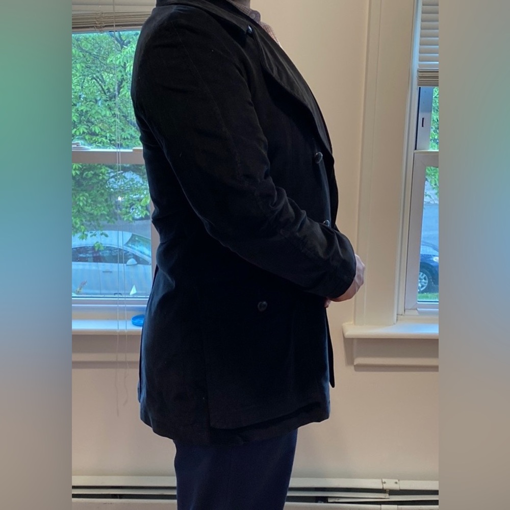 Yves Saint Laurent vintage- black corduroy mens jacket with leather knot buttons - Picture 7 of 11